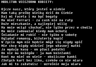 śmieszne dyplomy - Modlitwa wieczorna kobiety.bmp