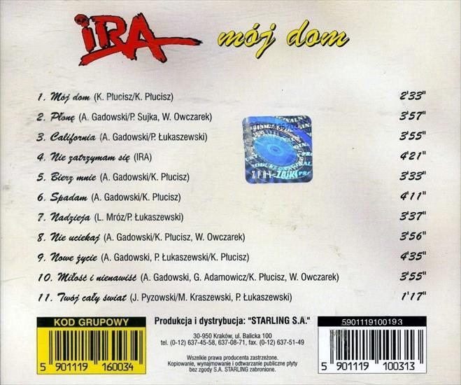 IRA - IRA - Mój Dom 1991 CD Back.jpg